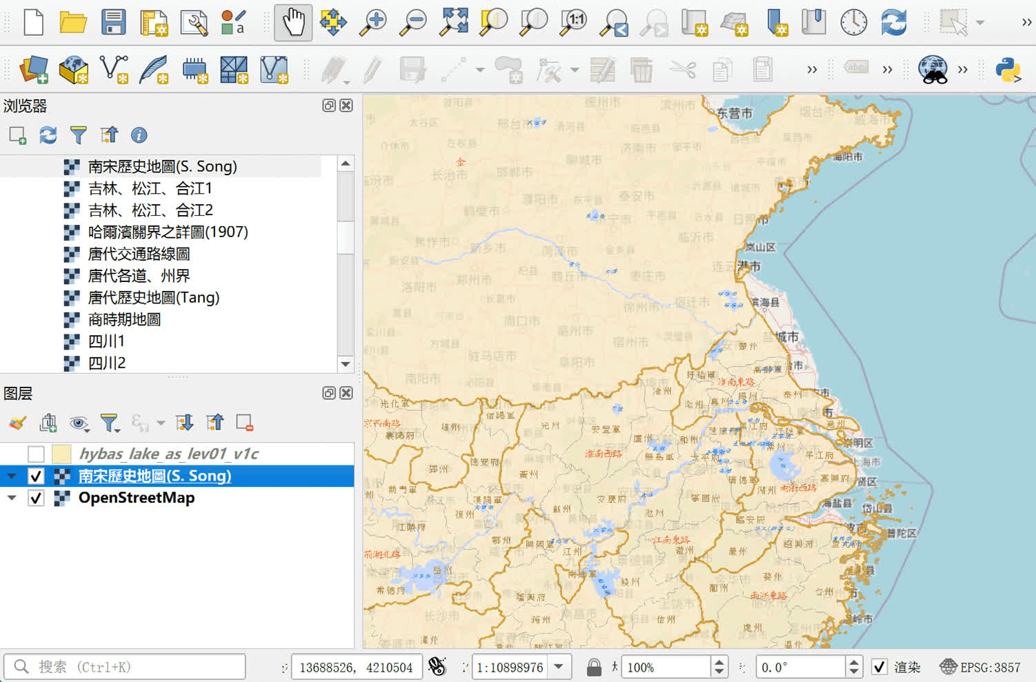 QGIS 软件窗口截图